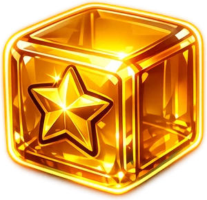 Glossy gold star block game piece